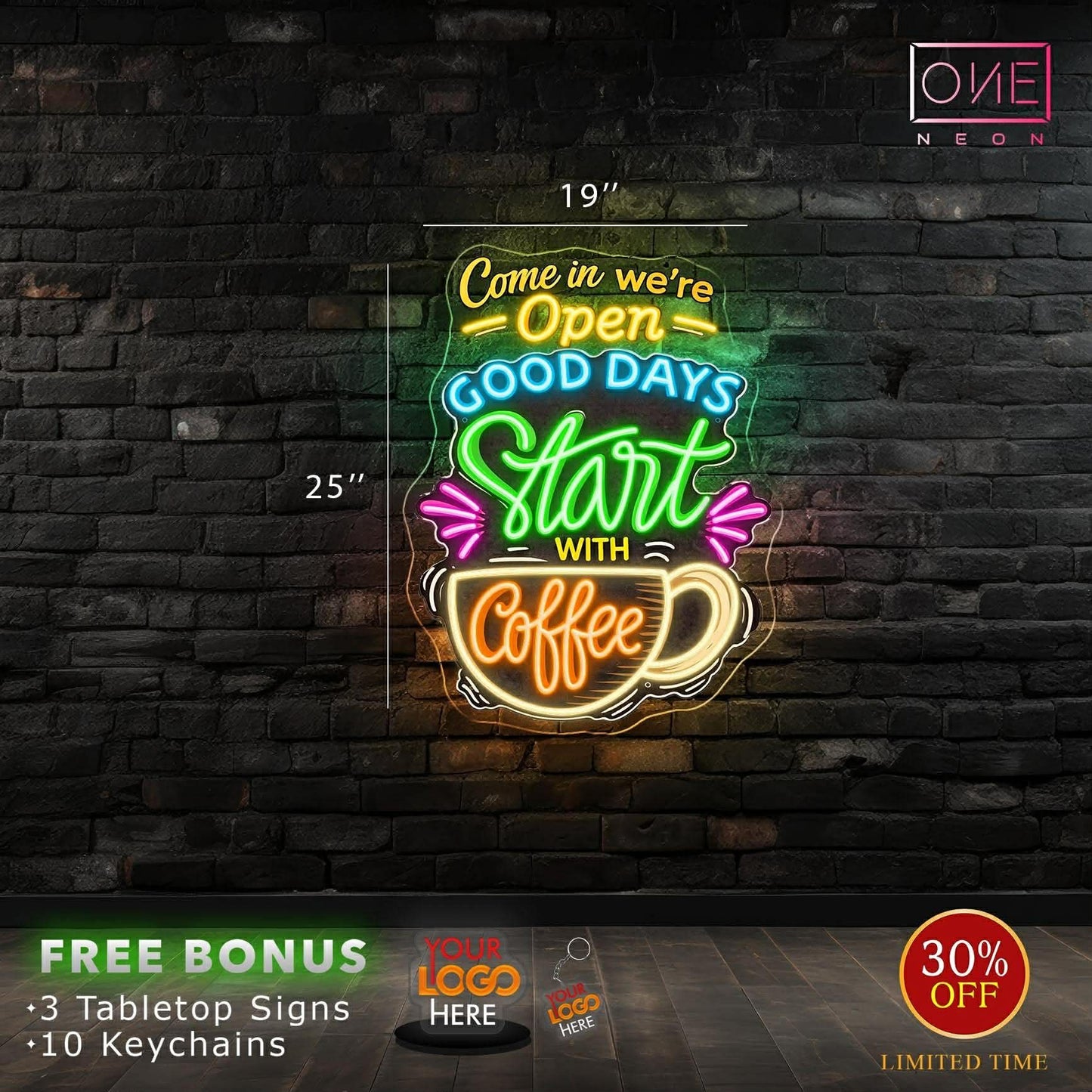 Open coffee | LED Neon Sign