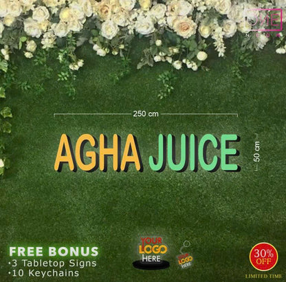 AGHA JUICE | 3D CHANNEL LETTER SIGN