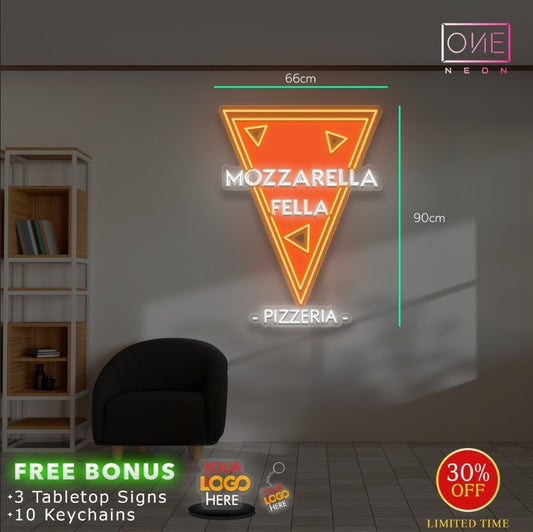 MOZZARELLA PIZZA LOGO | LED Neon Sign (2 signs)