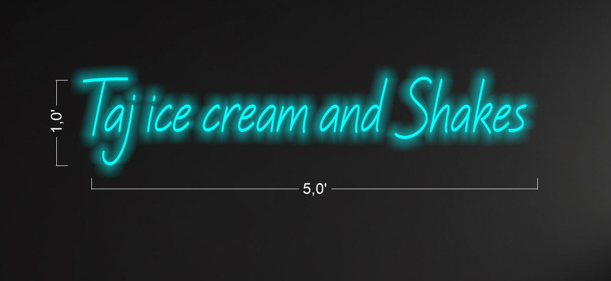 Taj Ice cream  And Shakes | LED Neon Sign
