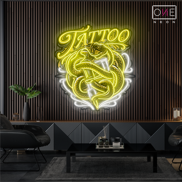 Snake Masscot Tattoo Artwork Led Neon Sign