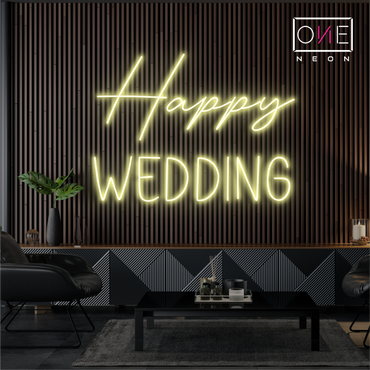 Happy Wedding Led Neon Sign