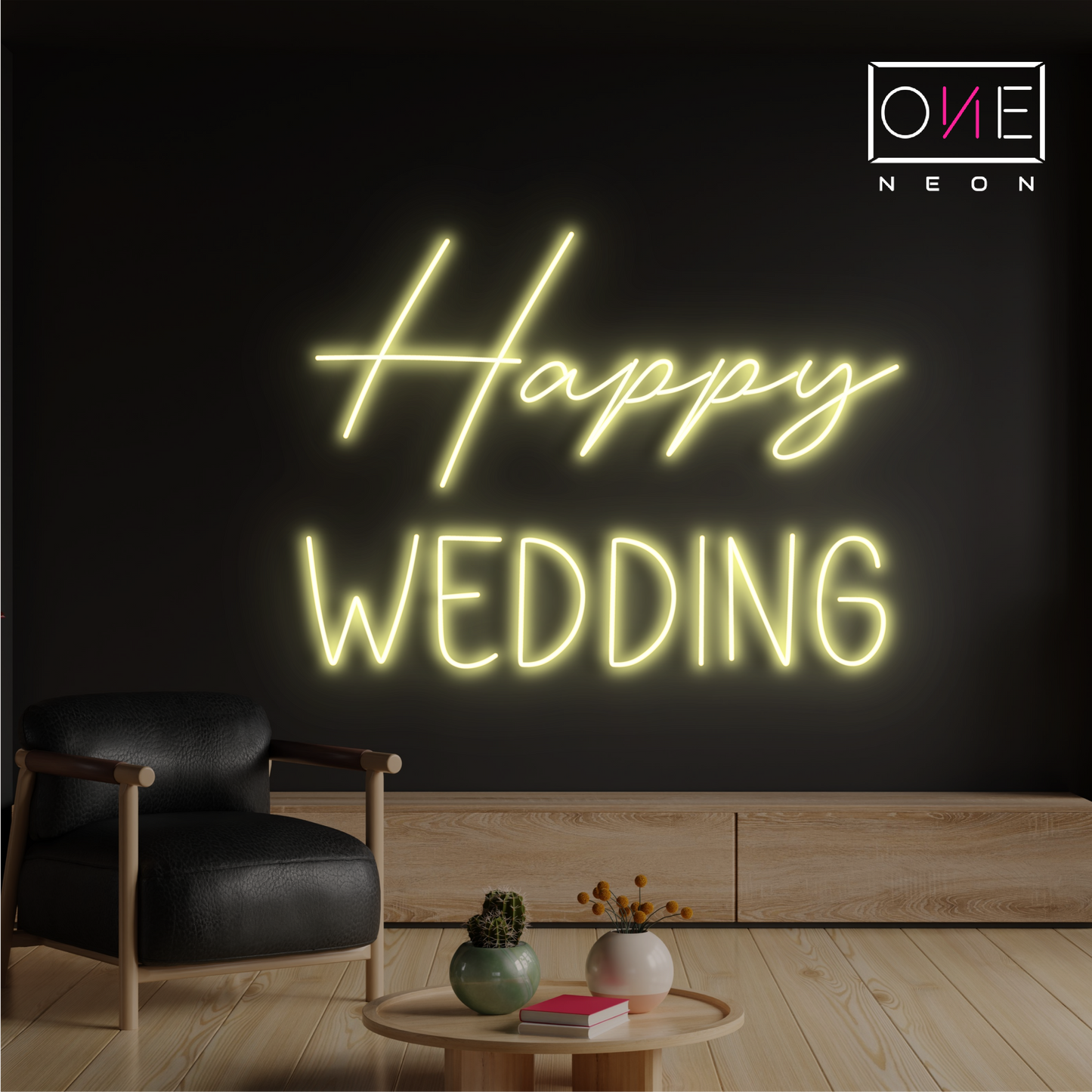 Happy Wedding Led Neon Sign