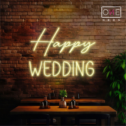 Happy Wedding Led Neon Sign