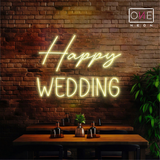 Happy Wedding Led Neon Sign