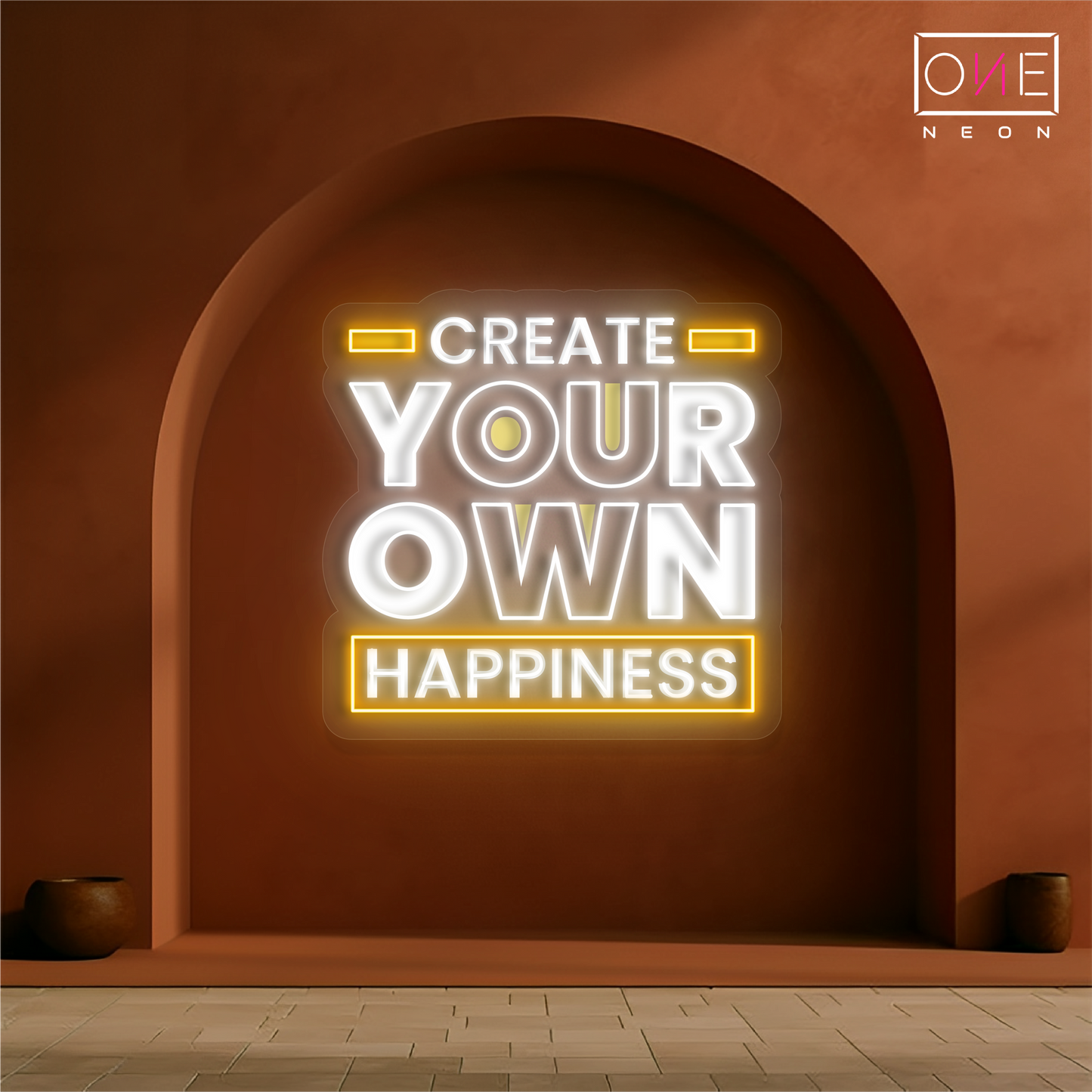 Create Your Own Happiness Artwork Led Neon Sign