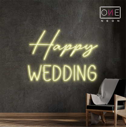 Happy Wedding Led Neon Sign