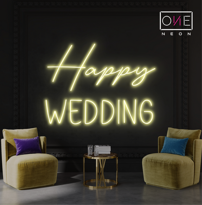 Happy Wedding Led Neon Sign