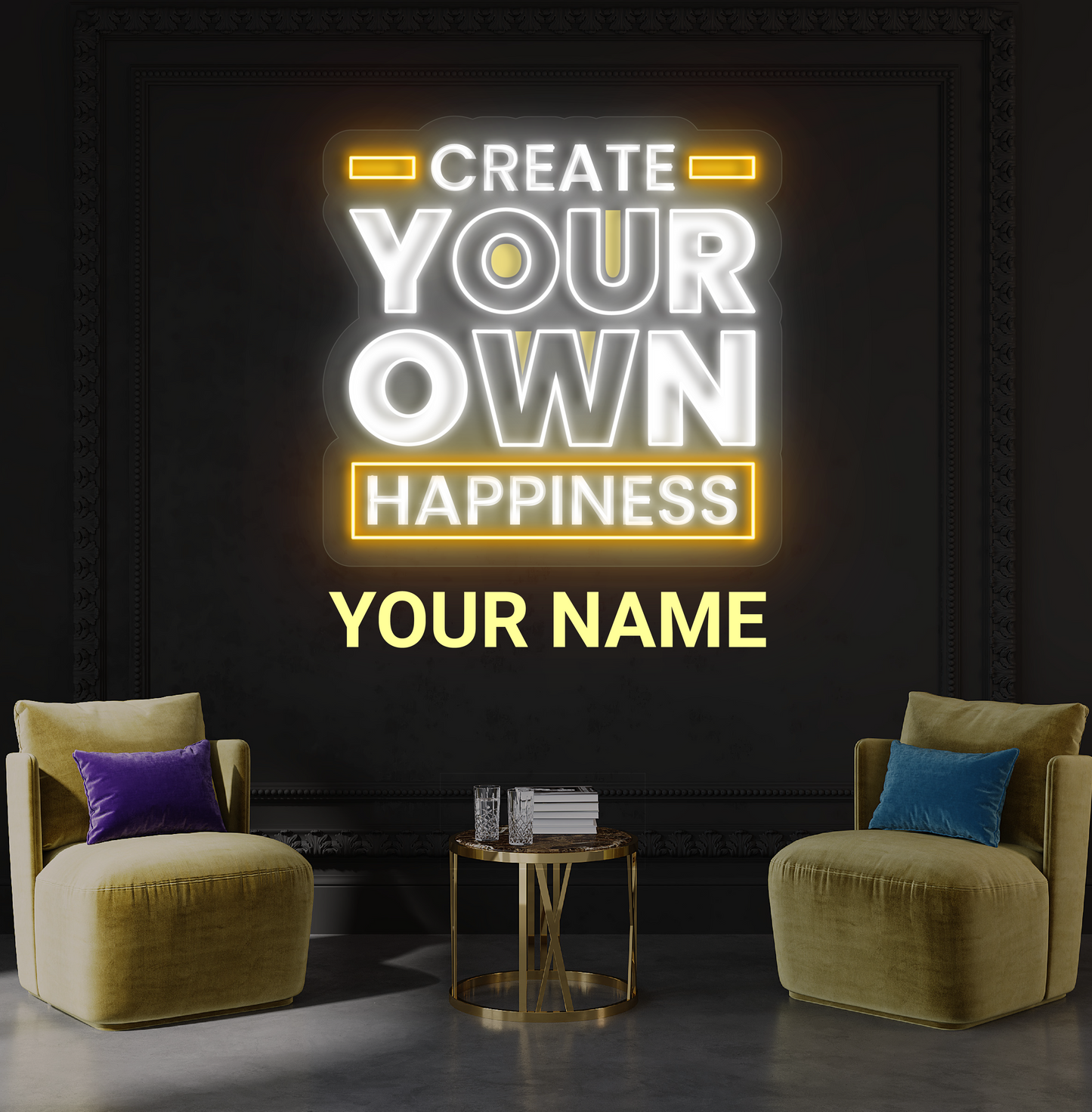 Create Your Own Happiness Artwork Led Neon Sign