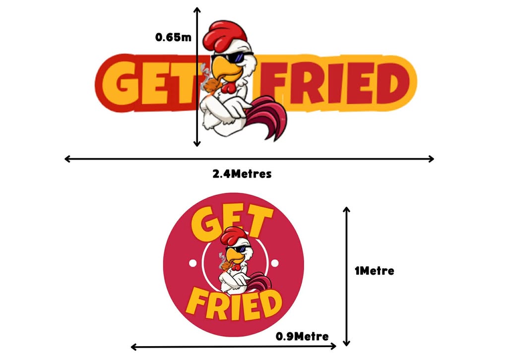GET FRIED | LED Neon Sign (2 signs) + EXPRESS SHIPPING