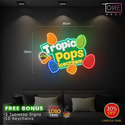 Tropic Pops icecream | LED Neon Sign