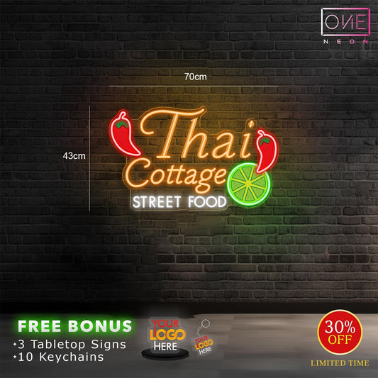 Thai cottage street foos ( 2 signs)| LED Neon Sign