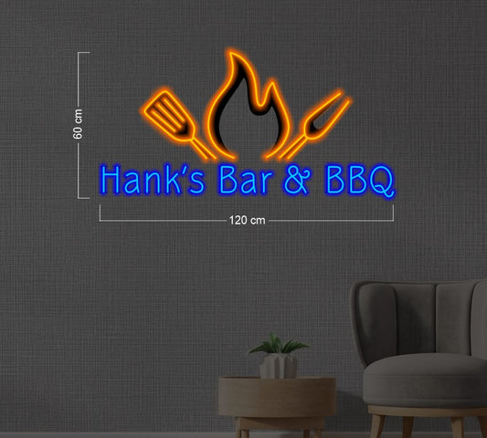 Hank’s Bar & BBQ | LED Neon Sign