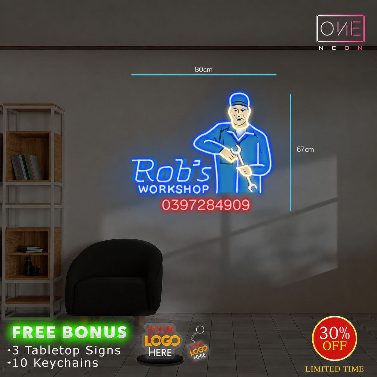 Enseigne au néon LED personnalisée pour entreprise 