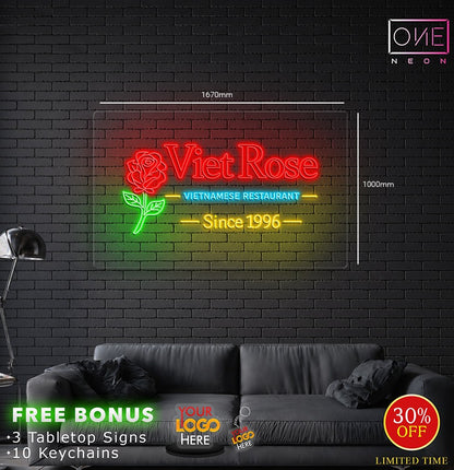 VietRose Vietnamese restaurant| LED Neon Sign