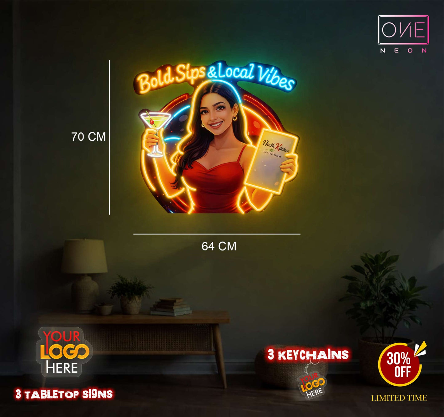 Bold Bites & Local Vibes | LED Neon Sign (2 signs)