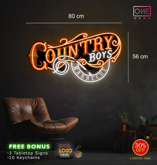 Country Boys Barbeque | LED Neon Sign