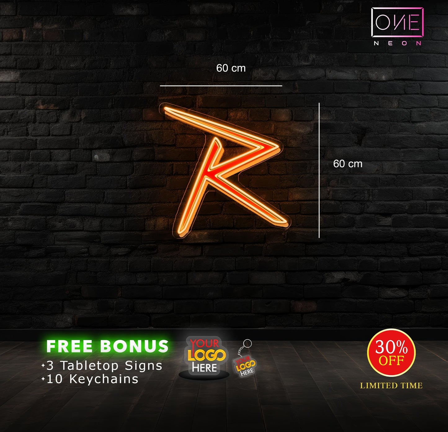 R logo | LED Neon Sign (waterproof)