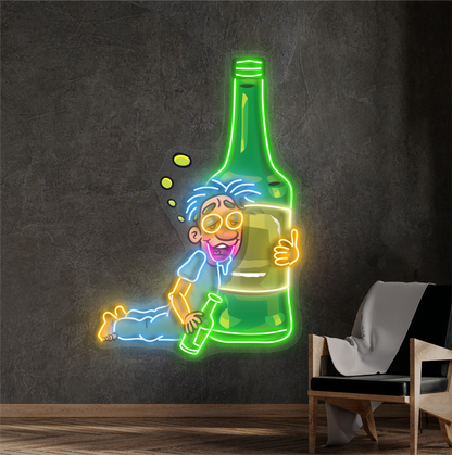 Panneau néon à LED Drunk Buddy Artwork 