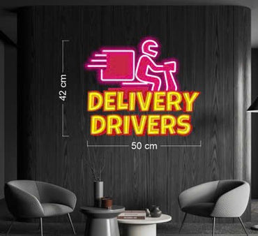 Chicken Logo + Delivery Drivers + Get Fried | LED Neon Sign