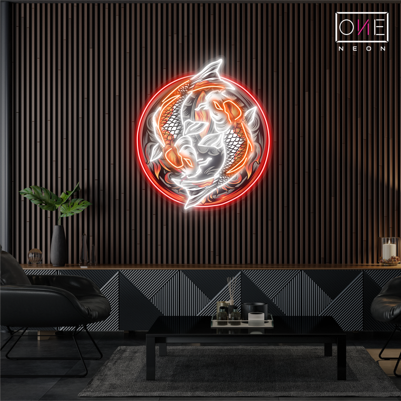 Yin Yang Koi Harmony Artwork Led Neon Sign