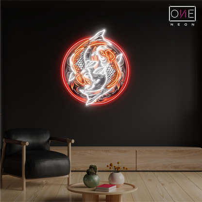 Yin Yang Koi Harmony Artwork Led Neon Sign