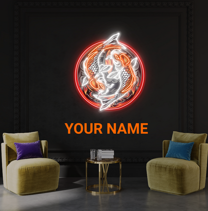 Yin Yang Koi Harmony Artwork Led Neon Sign