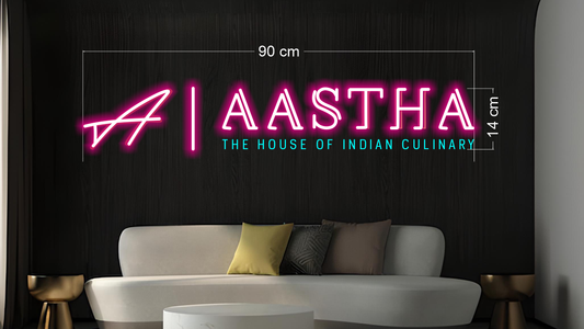 AASTHA & Indian restaurant | LED Neon Sign (2 signs)