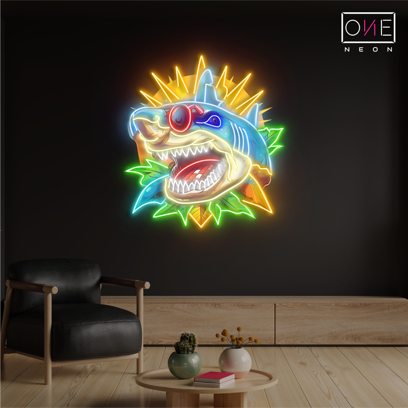 Cyber Shark Artwork Led Neon Sign