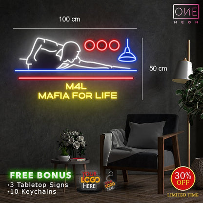 M4L Mafia for Life | LED Neon Sign