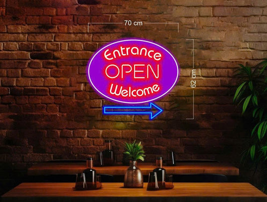 ENTRANCE OPEN WELCOME | LED Neon Sign