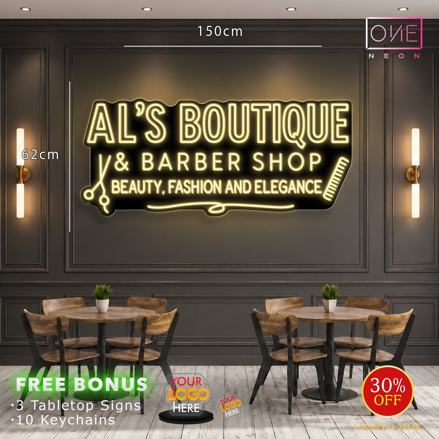 AL'S BOUTIQUE | LED Neon Sign + light box (2 signs)