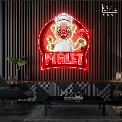 Barbecue Piglet Artwork Led Neon Sign