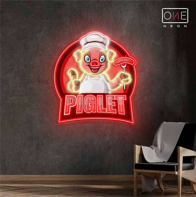 Barbecue Piglet Artwork Led Neon Sign