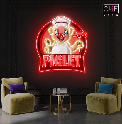 Barbecue Piglet Artwork Led Neon Sign