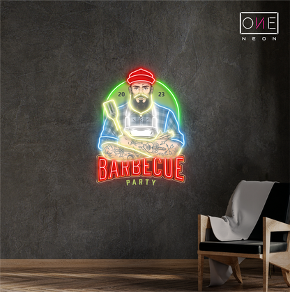 Barbecue Party Artwork Led Neon Sign