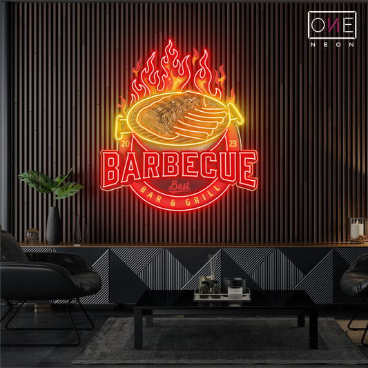 Barbecue Bar & Grill Artwork Led Neon Sign