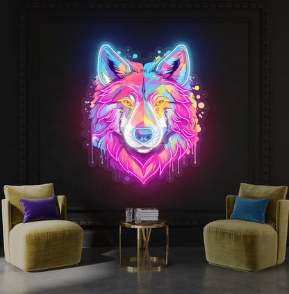 Vivid Wolf Artwork Led Neon Sign