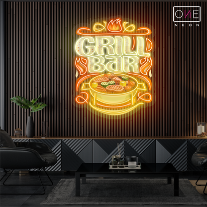 BBQ Grill Bar Artwork Led Neon Sign