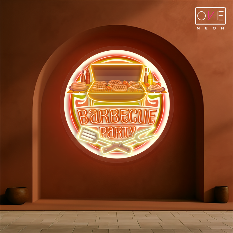 Barbecue Party Artwork Led Neon Sign