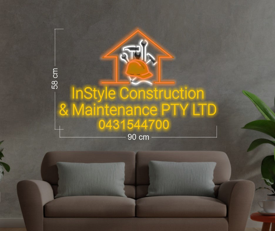 Construction Led Sign INSTYLE CONSTRUCTION | LED Neon Sign – ONE Neon™ Sign - Australia