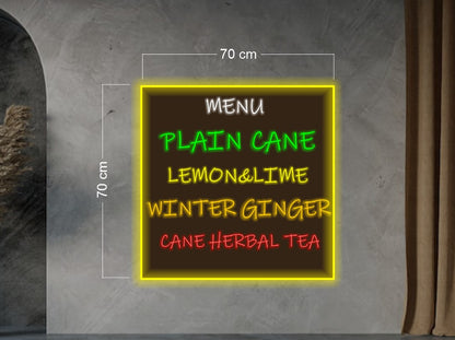 Sugarcane Tea House ( 3 signs)+ Menu board ( 1 signs)| LED Neon Sign