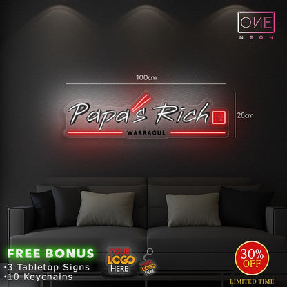 Papa's Rich Warragul | LED Neon Sign