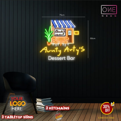 Avnty Arty's dessert bar+ sweet moments here ( 2 signs)| LED Neon Sign