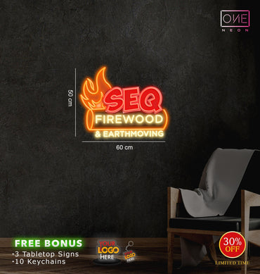 SEQ FIREWOOD & EARTHMOVING | LED Neon Sign (3 signs)