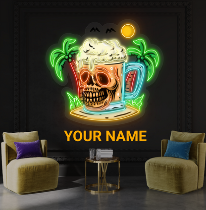 Enseigne au néon à LED Skull Island Beer Artwork