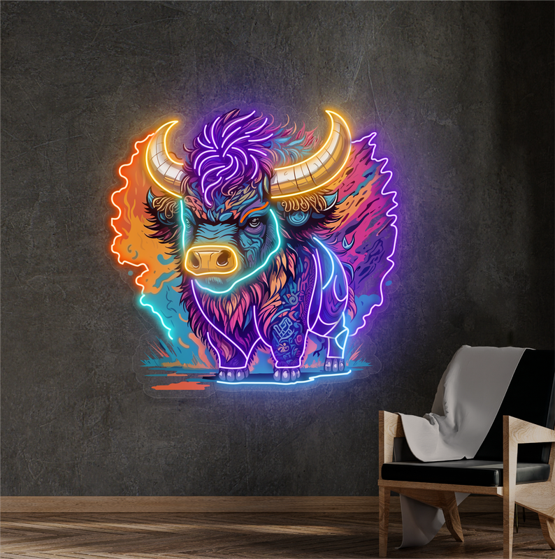 Mystic Bison Artwork Led Neon Sign