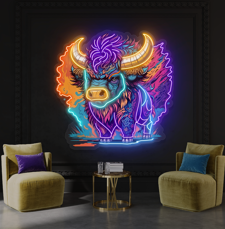 Mystic Bison Artwork Led Neon Sign