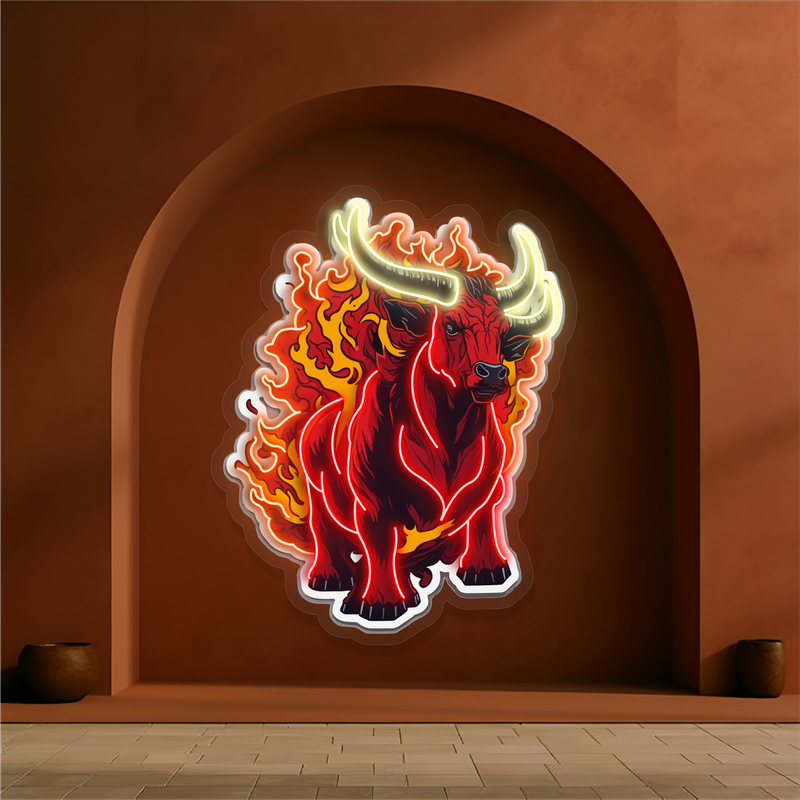 Inferno Bull Artwork Led Neon Sign