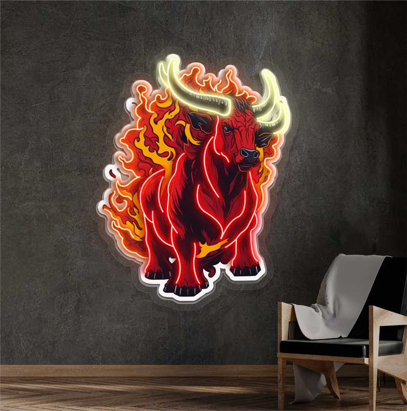 Inferno Bull Artwork Led Neon Sign